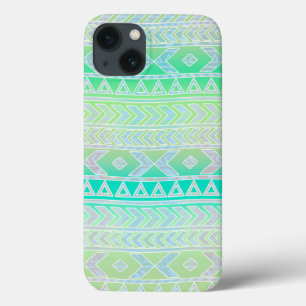 Case-Mate iPhone Case Motif de style aztèque vert et turquoise mignon