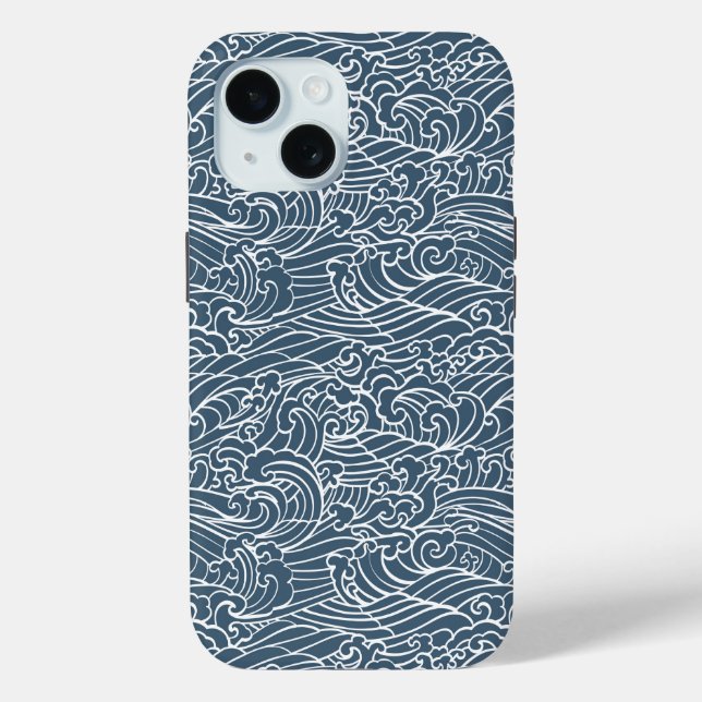 Coques Case-Mate iPhone Motif de style Wave japonais (Verso)