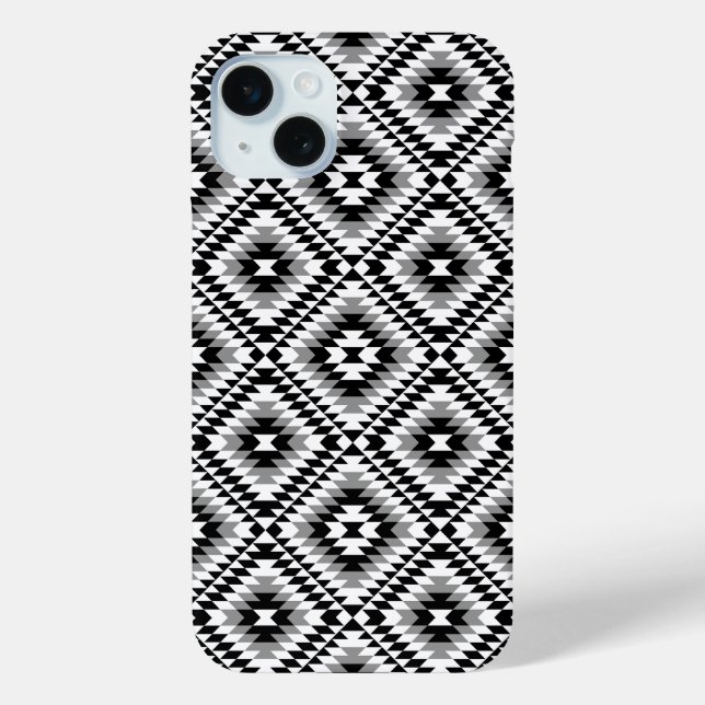 Coques Case-Mate iPhone Motif de symboles BW+gris Aztec stylisé (Verso)