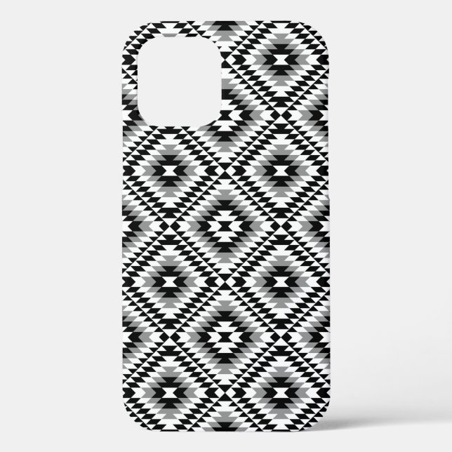 Coques Case-Mate iPhone Motif de symboles BW+gris Aztec stylisé (Verso)