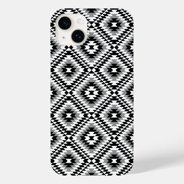 Coques Case-Mate iPhone Motif de symboles BW+gris Aztec stylisé (Verso)