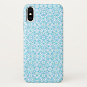 Coques Pour iPhone Motif de symétrie géométrique bleu clair