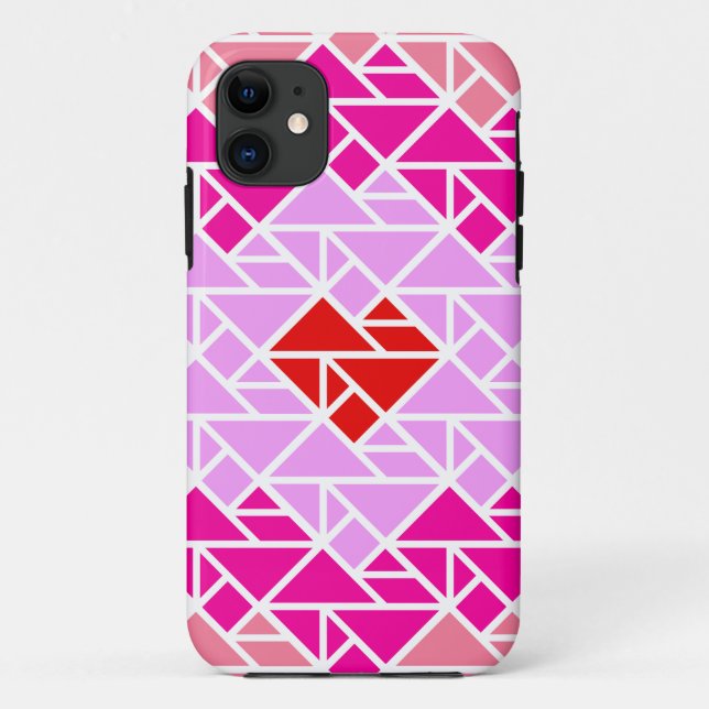 Coques Case-Mate iPhone Motif de Tangram cardiaque (Dos)