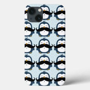 iPhone 13 Case Motif de tendance de la moustache de pingouin