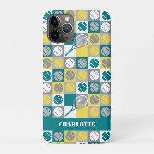 Case-Mate iPhone Case 😍 motif de tennis vert, jaune et gris 
