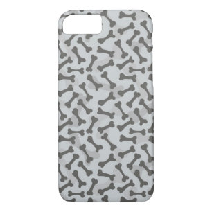 Coque iPhone 8/7 Motif de texture d'os à fond gris
