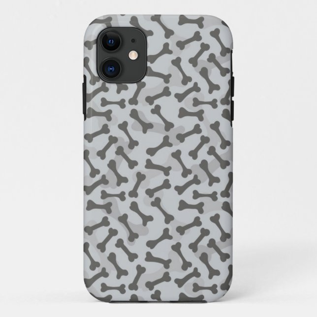 Coques Case-Mate iPhone Motif de texture d'os à fond gris (Dos)
