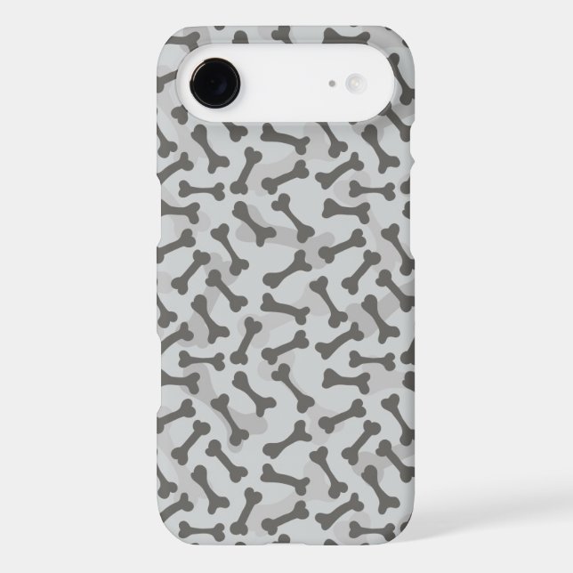 Coques Case-Mate iPhone Motif de texture d'os à fond gris (Verso)
