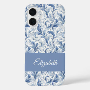 Coque Pour iPhone 16 Motif de toile de pays français bleu Nom