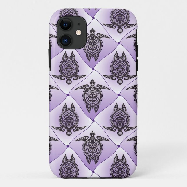 Coques Case-Mate iPhone Motif de tortues de mer chamanique - violet (Dos)