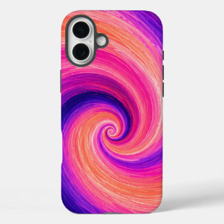 Coques iPhone 16 Plus Motif de tourbillon de peinture en spirale abstrai