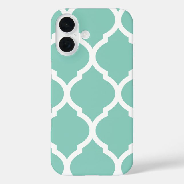 Coques Case-Mate iPhone Motif de treillis marocain Aqua Chic (Verso)