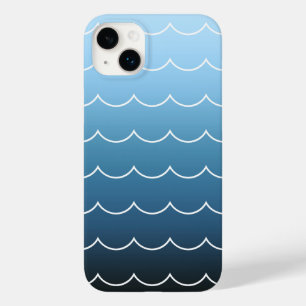 Coque Pour iPhone 14 Plus Motif de vague moderne Calme dégradé bleu