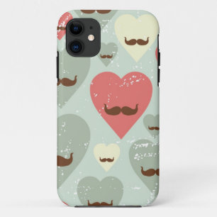 Coques Pour iPhone Motif de Valentine avec le coeur et la moustache