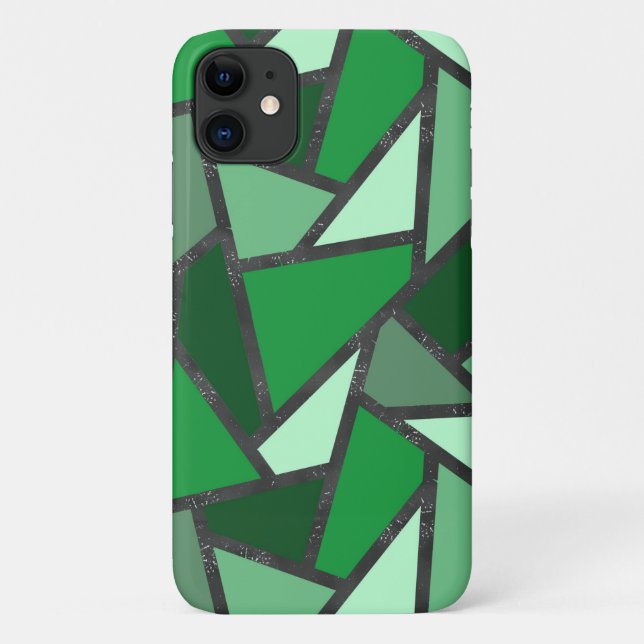 Coques Case-Mate iPhone Motif de verre coloré nuances de vert (Dos)