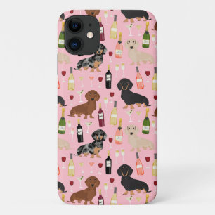 Case-Mate iPhone Case motif de vin de Dachshund rose