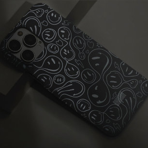 Coque Pour Pour iPhone 14 Pro Max Motif de visage souriant Ligne artistique ludique