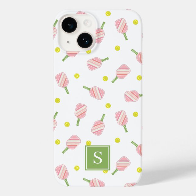 Coques Case-Mate iPhone Motif de volley-ball de monogramme personnalisé (Verso)