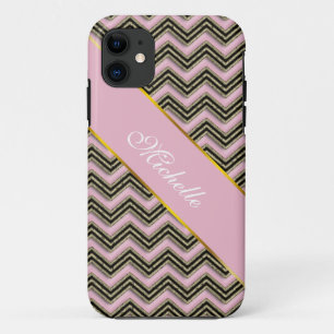 Case-Mate iPhone Case Motif de zigzag noir et rose