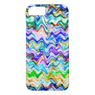 Coque iPhone 7 Motif de zigzag onduleux multicolore frais