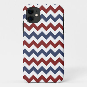 Coques Pour iPhone Motif de zigzag rouge et bleu