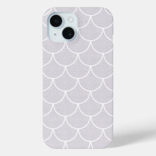 Coque Pour iPhone 15 Motif d'écailles de sirène blanches festonnées