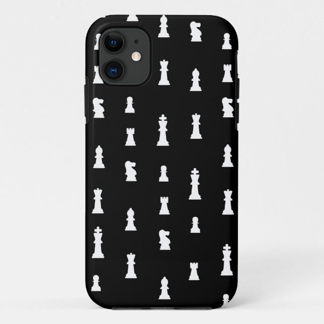 Coques Case-Mate iPhone motif d'échecs - noir et blanc (Dos)