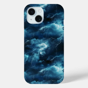 Coque Pour iPhone 15 Motif d'éclairs de tempête
