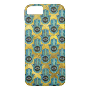 Coque Case-Mate Pour iPhone Motif décoratif de main de Hamsa sur l'or