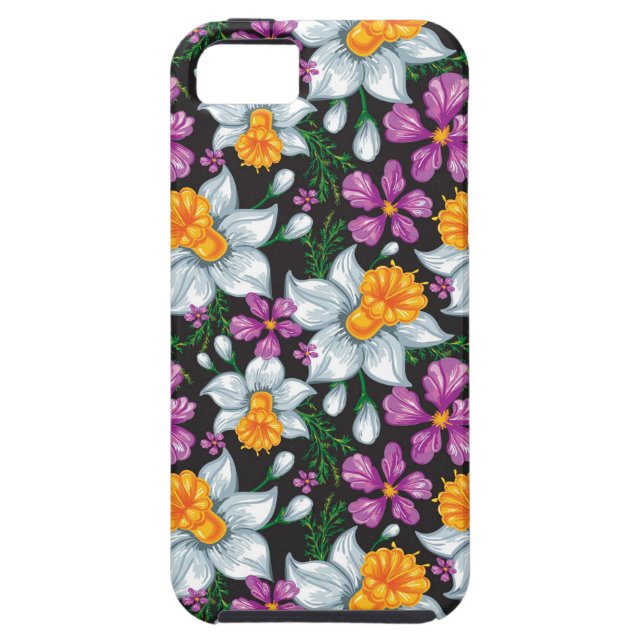 Coques Case-Mate iPhone Motif d'élégance avec les fleurs 2 de narcisse (Dos)