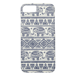 Coque Case-Mate Pour iPhone Motif d'éléphant ethnique bleu