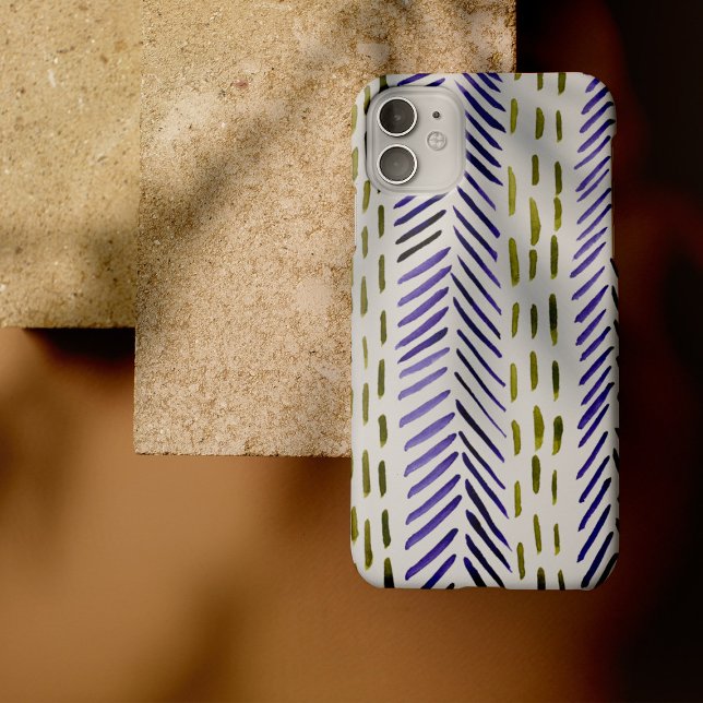 Coques Case-Mate iPhone Motif d'épine bovine en violet et vert (Créateur téléchargé)