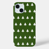 Motif des arbres blancs et verts de Noël