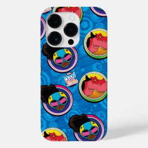 Coque Pour iPhone 14 Pro Motif des cercles de Dinosaure de la lune et de Di