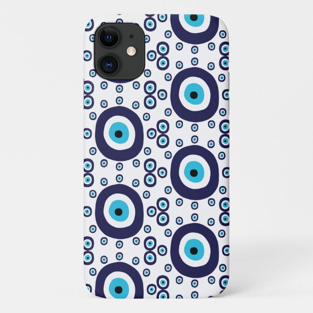 Coques Case-Mate iPhone Motif des cercles d'yeux bleu azar méditerranéen (Dos)