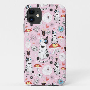 Etui iPhone Case-Mate motif des chats et des fleurs