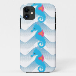 Coques Pour iPhone Motif Des Chevaux De Mer Et Des Vagues Bleues