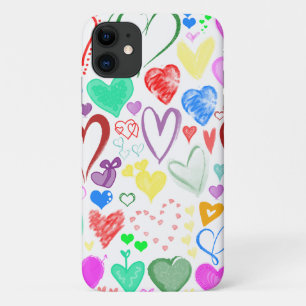 Etui iPhone Case-Mate Motif Des Coeurs, Coeurs Colorés, Motif Des Coeurs