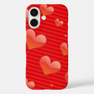 Coques iPhone 16 Motif Des Coeurs, Coeurs Rouges, Amour