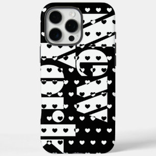 Coques iPhone 16 Pro Max Motif des Coeurs Noir et Blanc de New York