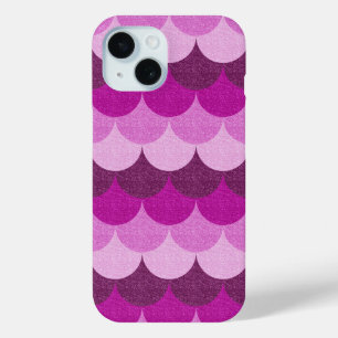 Coque Pour iPhone 15 Motif des échelles de sirène rose et violet