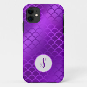 Case-Mate iPhone Case Motif des échelles de sirène violet initiales pers