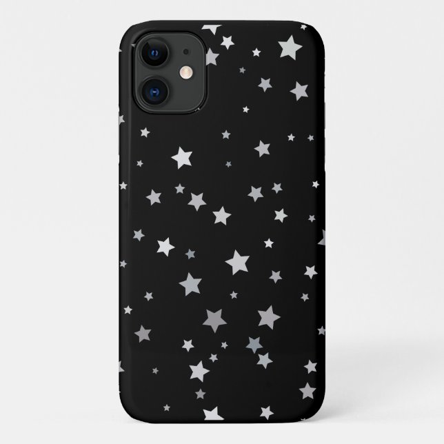 Coques Case-Mate iPhone Motif des étoiles d'argent mignonnes | Toute coule (Dos)