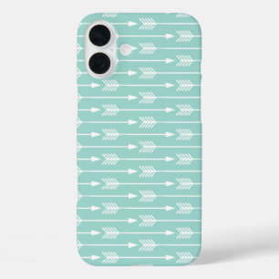 iPhone 16 Plus Case Motif des flèches vertes à la menthe