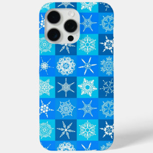 Coque iPhone 15 Pro Max Motif des flocons bleus