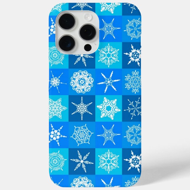 Coques Case-Mate iPhone Motif des flocons bleus (Verso)