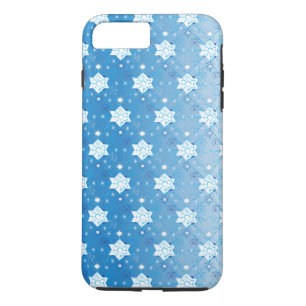 Case-Mate iPhone Case Motif des flocons de neige bleu et blanc d'hiver