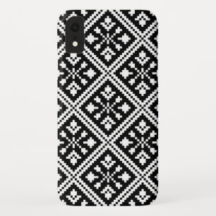 Case-Mate iPhone Case Motif des flocons de neige de Noël noir et blanc