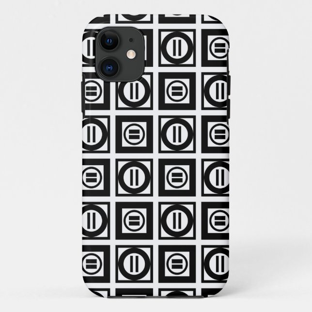 Coques Case-Mate iPhone Motif des signes géométriques noir et blanc (Dos)