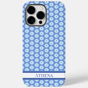Coque Pour Pour iPhone 14 Pro Max Motif des yeux mal doux Nom bleu grec Amulet